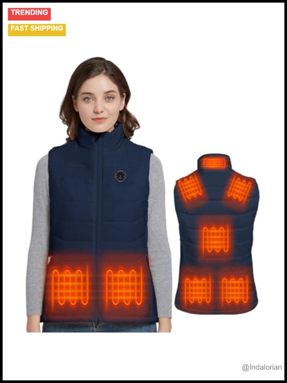 Heated Vest for Women, 5 in 1 Smart Controller, 8 Heating Zones, Electric Warm